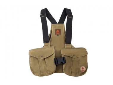 Firedog Waxed cotton Dummy vest Trainer M light khaki with plastic buckle