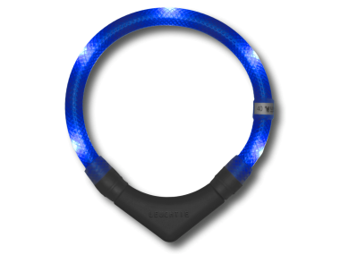 LED Light dog collar LEUCHTIE Plus blue 37,5 cm