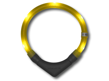 LED Light dog collar LEUCHTIE Plus sunny yellow 57,5 cm