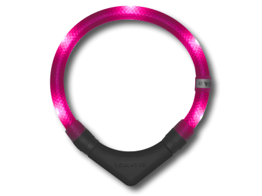 LED Light dog collar LEUCHTIE Plus hotpink 52,5 cm