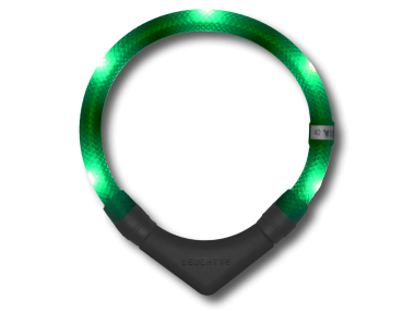 LED Light dog collar LEUCHTIE Plus green 57,5 cm