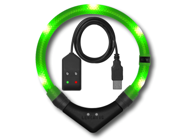 Leuchthalsband LEUCHTIE Easy Charge USB neongrün 42,5 cm