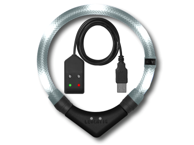 Leuchthalsband LEUCHTIE Easy Charge USB Weiß 40 cm