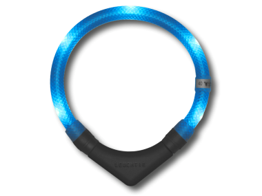 LED Light dog collar LEUCHTIE Plus ice-blue 42,5 cm