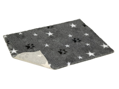 Vetbed® Non-Slip grey with white stars and paws 100 x 150 cm
