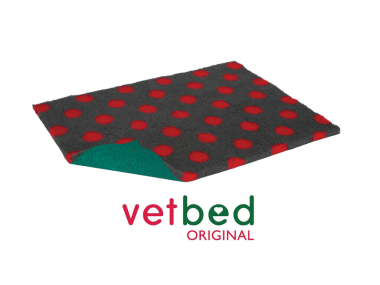 Vetbed® Original charcoal with red polka dot 100 x 150 cm